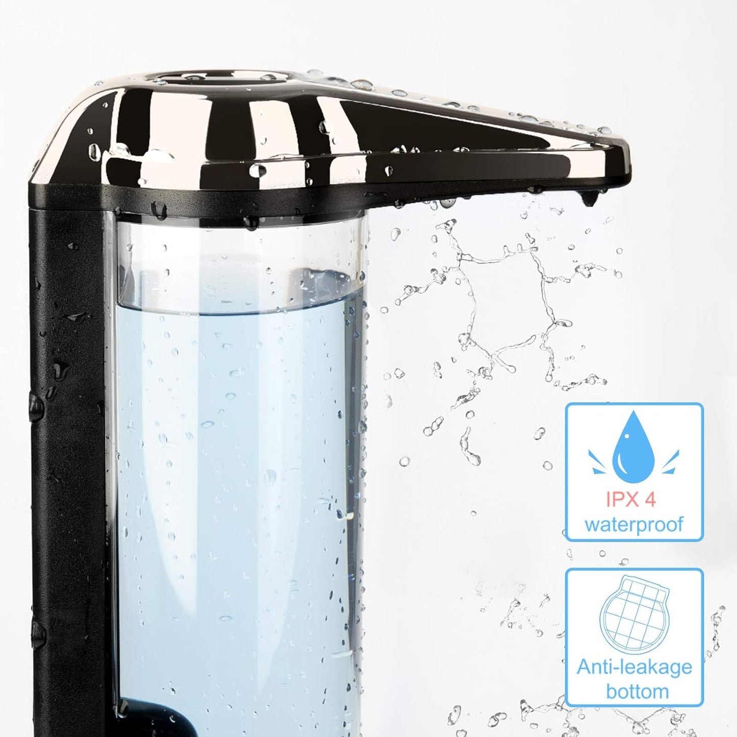 Secura 17oz / 500ml Premium Touchless Battery Operated Electric Automatic Soap Dispenser w/Adjustable Soap Dispensing Volume Control Dial (Dark Gunmetal)