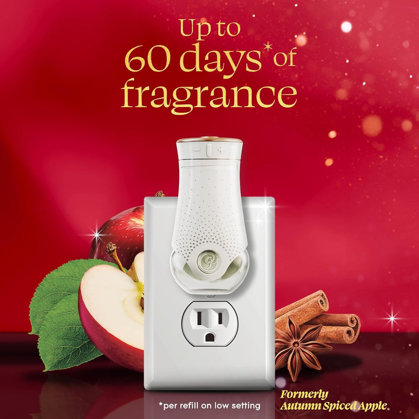 Glade PlugIns Refills Air Freshener, Warm Apple & Spices, Scented and Essential Oils for Home and Bathroom, 0.67 Fl Oz, 10 Count