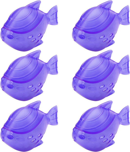 Funmit 6 Pack Universal Humidifier Cleaner Fish Compatible with Almost All Humidifiers and Fish Tanks, Purifies Water, Prevents Hard Water Build-Up, Reduces Scale, Purple