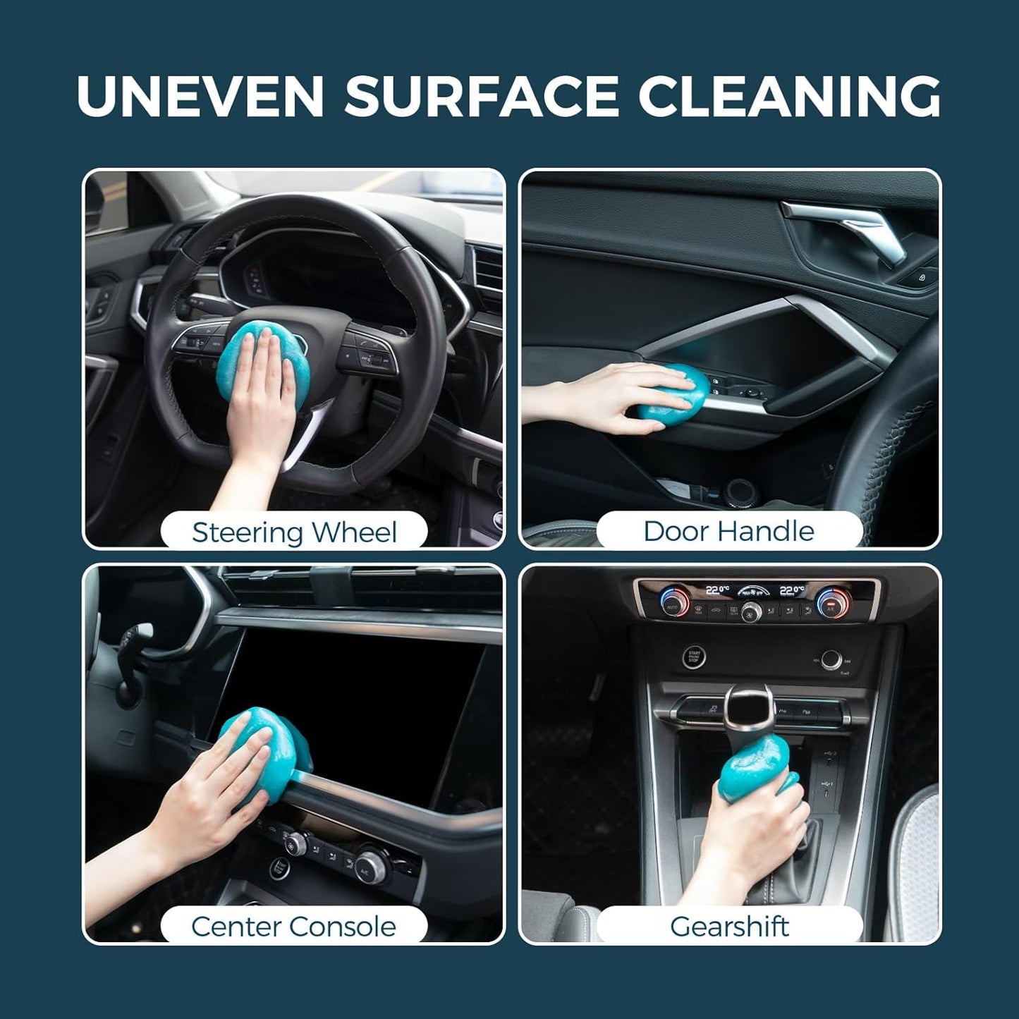 CLICK CLEAN 2Pcs Cleaning Gel for Car, 7oz Car Detailing Tools, Cleaning Putty Gel, Interior Cleaner Universal Dust Cleaner for Keyboard, Laptop, Air Vents (Bluebell)