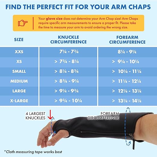 Arm Chaps Extended Elbow Leather Arm Guard - Arm Sleeve Protectors for Thin Skin and Bruising, Scratches & Cuts - Protective Arm Sleeve for Any Age- Left & Right Form-Fitting - Black(1Pair/XX-Small).