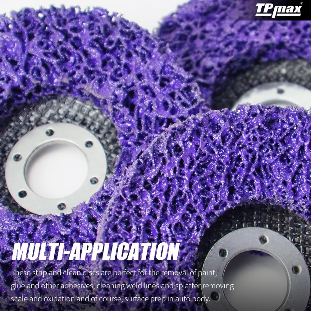 4-1/2" x7/8'' Stripping Discs Rust Remover Wheel Remove Paint and Oxidation Poly Strip Wheel Disc Abrasive Angle Grinding Wheel - 5 Pack(Purple)