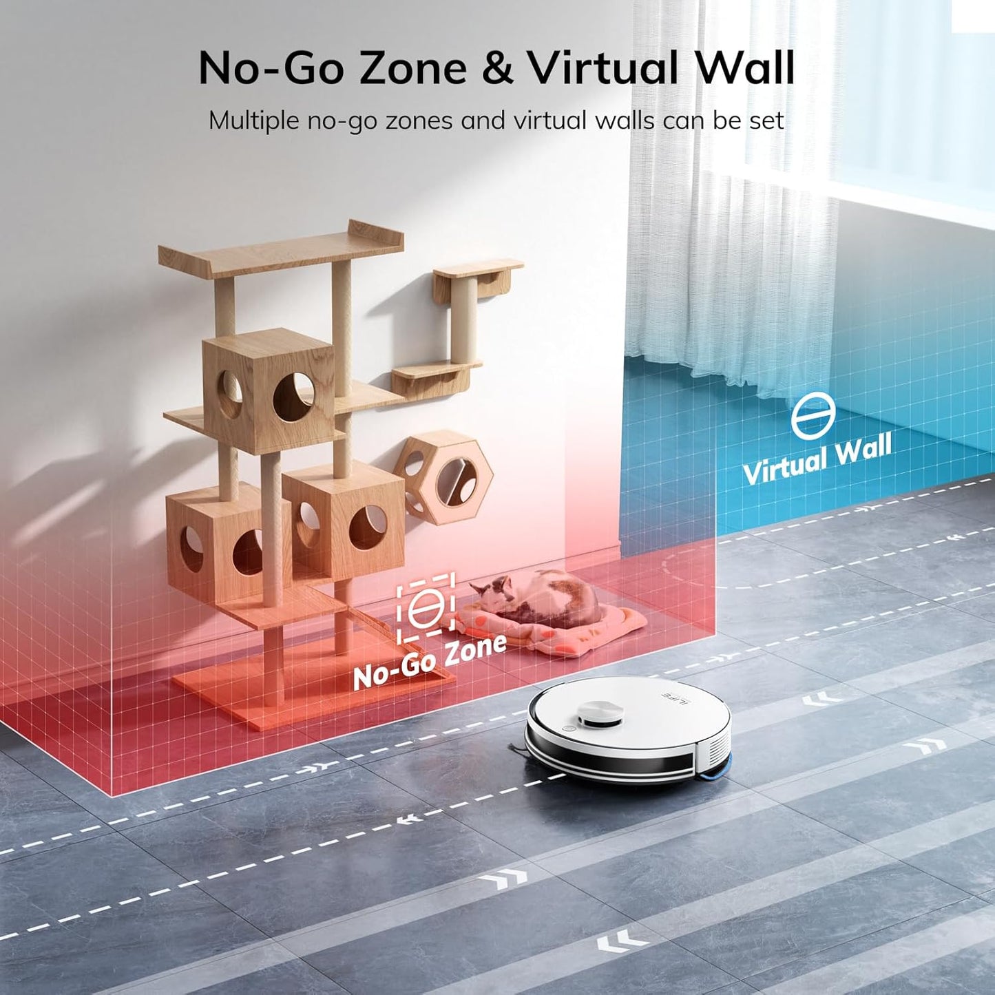 ILIFE A30 Pro Robot Vacuum and Mop, Self Emptying Station for 60 Days, 5000Pa Suction, LiDAR Navigation, No-Go Zones, 2.4G WiFi/App/Alexa/Remote Control, Roller Brush for Carpet, Hard Floors, 110V