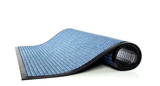Guardian WaterGuard Indoor/Outdoor Wiper Scraper Floor Mat, Rubber/Nylon, 3'x10', Blue