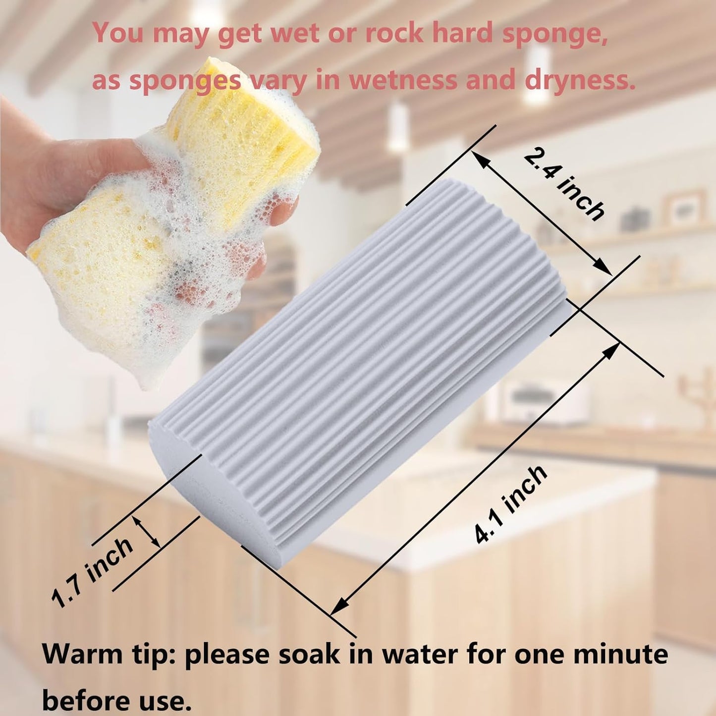 18-Pack Damp Clean Duster Sponge,Magic Sponge Eraser for Housekeeping,Reusable Cleaning Sponge for Blinds,Vents,Mirrors,Glass, Baseboards,Window Track Grooves and Railings (Grey)