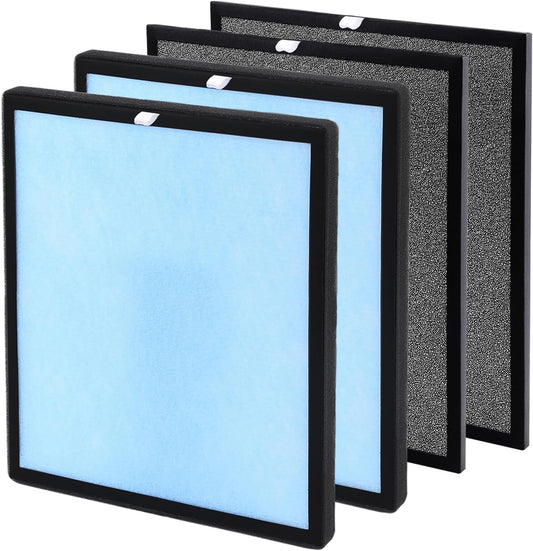 HSP001 True HEPA Filter Replacement, Compatible with Hathaspace HSP001 Air Purifier, 4 in 1 H13 True HEPA and Activated Carbon Pre-Filter, 2 Pack