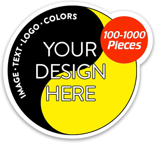 100 Custom Vinyl Stickers - Upload Your own Image, Text, Design, Logo - Personalized Logo Labels for Handmade, Packaging, Bottle, Jars, Candle, Brand Stickers (Watercolor, 5x5)