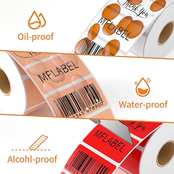 MFLABE 60 Rolls of 1000 2-1/4 x 1-1/4 Inch Direct Thermal Perforated Shipping Labels,SKU Labels