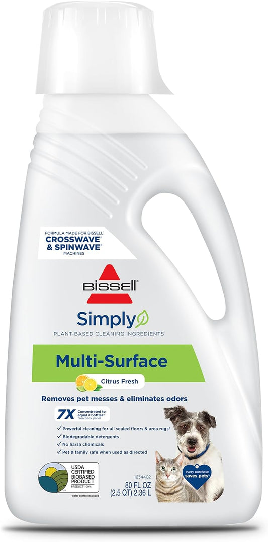 Bissell Simply Multi-Surface Formula, 80 oz, Clear, 80 Fl Oz