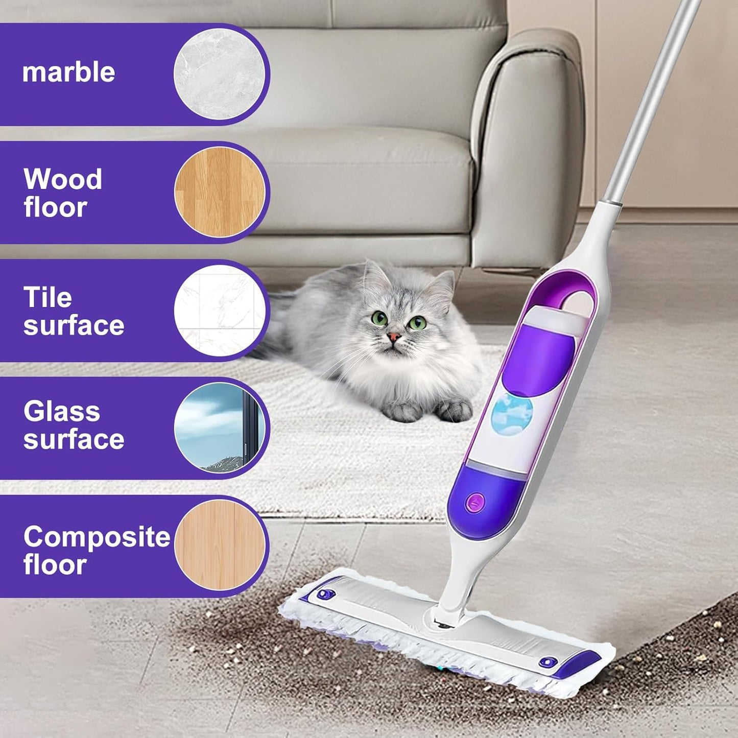 Power Mop Pads Compatible with PowerMop, Disposable Mopping Pad Refills for Cleaning, Multi-Surface Wood Floor Replacement Pads (8)