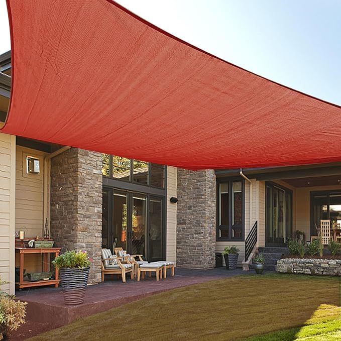 LOVE STORY Custom Size 16' x 23' Terra Red Sun Shade Sail Canopy Commercial Rectangle Sail Shade Fabric for Patio Garden Backyard Pool (Customized)