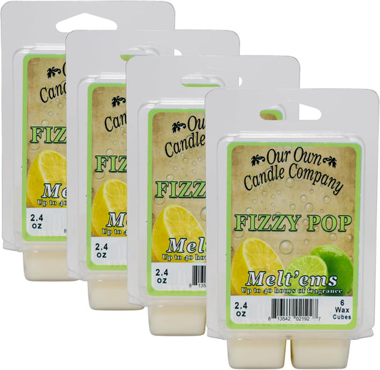 Our Own Candle Company Premium Wax Melt, Fizzy Pop Scent, Handmade in The USA, 24 Cubes (4 Pack, 9.6oz Total)