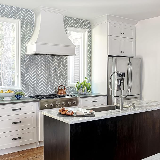 Curved Wood Strapping Range Hood (31.5"W x 48"H) – Handcrafted in the USA – Premium Cabinet-Grade Plywood & Maple Veneer – Seamless Fit with TradeWinds Ventilation Units – High-End Kitchen Focal Point