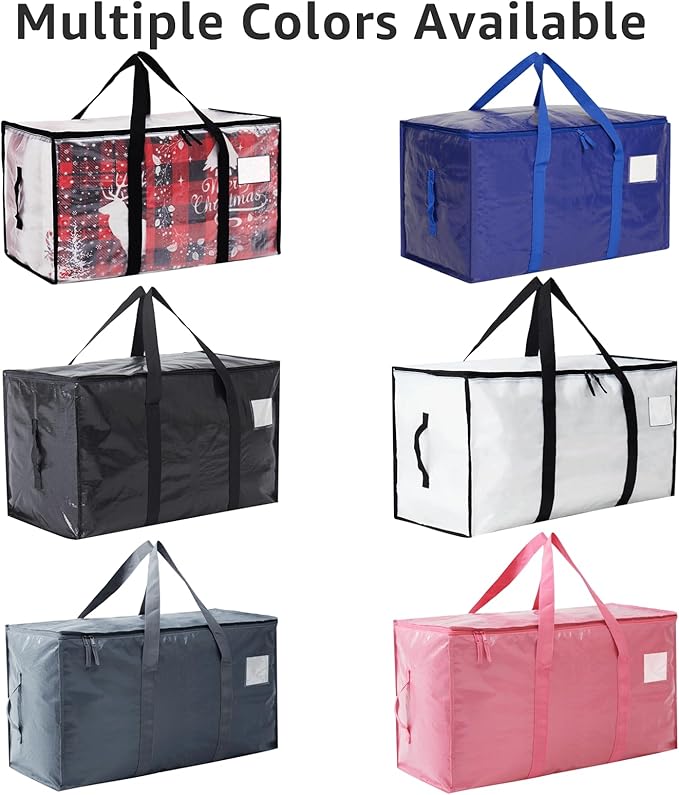 Moving Bags Heavy Duty Extra Large, Moving Boxes, Moving Supplies Essentials,Storage Bins with Lids, Plastic Packing Totes, Storage Bags for Clothes with Handles & Zippers(Grey, 4 Pack)