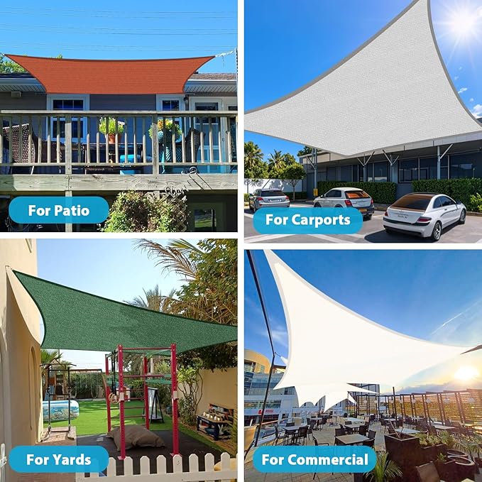 Amagenix Sun Shade Sail 10'X10' Curved Edge Outdoor Shade Canopy Blue Breathable 95% UV Block Shade Cloth for Patio Garden Backyard (We Make Custom Size)