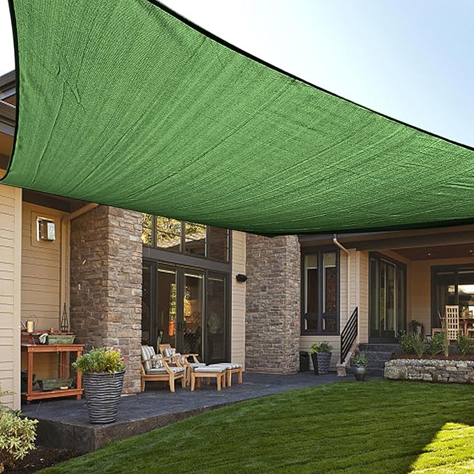 LOVE STORY Custom Size 7' x 16' Piquant Green Sun Shade Sail Canopy Commercial Rectangle Sail Shade Fabric for Patio Garden Backyard Pool (Customized)