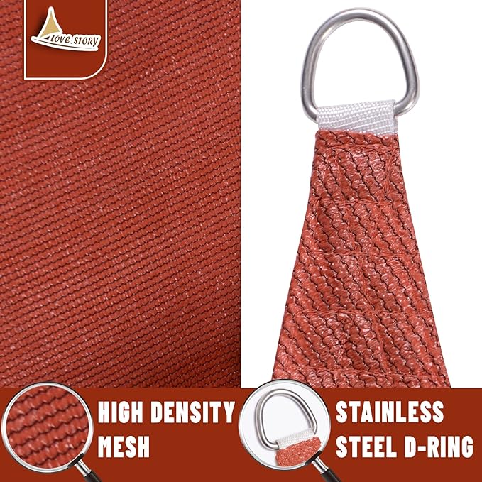 LOVE STORY Custom Size 14' x 18' Terra Red Sun Shade Sail Canopy Commercial Rectangle Sail Shade Fabric for Patio Garden Backyard Pool (Customized)
