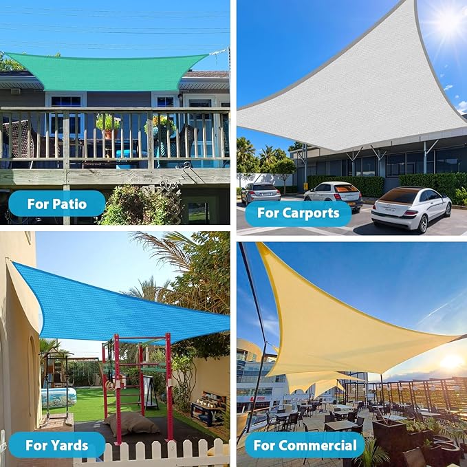 Amagenix Sun Shade Sail 6'X7' Curved Edge Outdoor Shade Canopy Black Breathable 95% UV Block Shade Cloth for Patio Garden Backyard (We Make Custom Size)