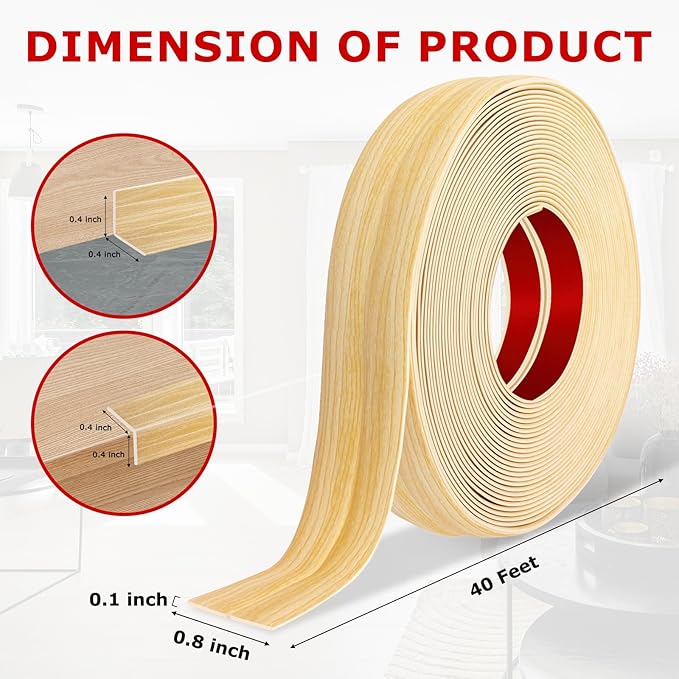 Flexible Wall Corner Protector Moulding Trim Peel and Stick Wall Corner Guards Edge Protector Self Adhesive Molding Trim Strip for Edge Ceiling (Original Wood Grain, 0.8 in x 40 Ft)