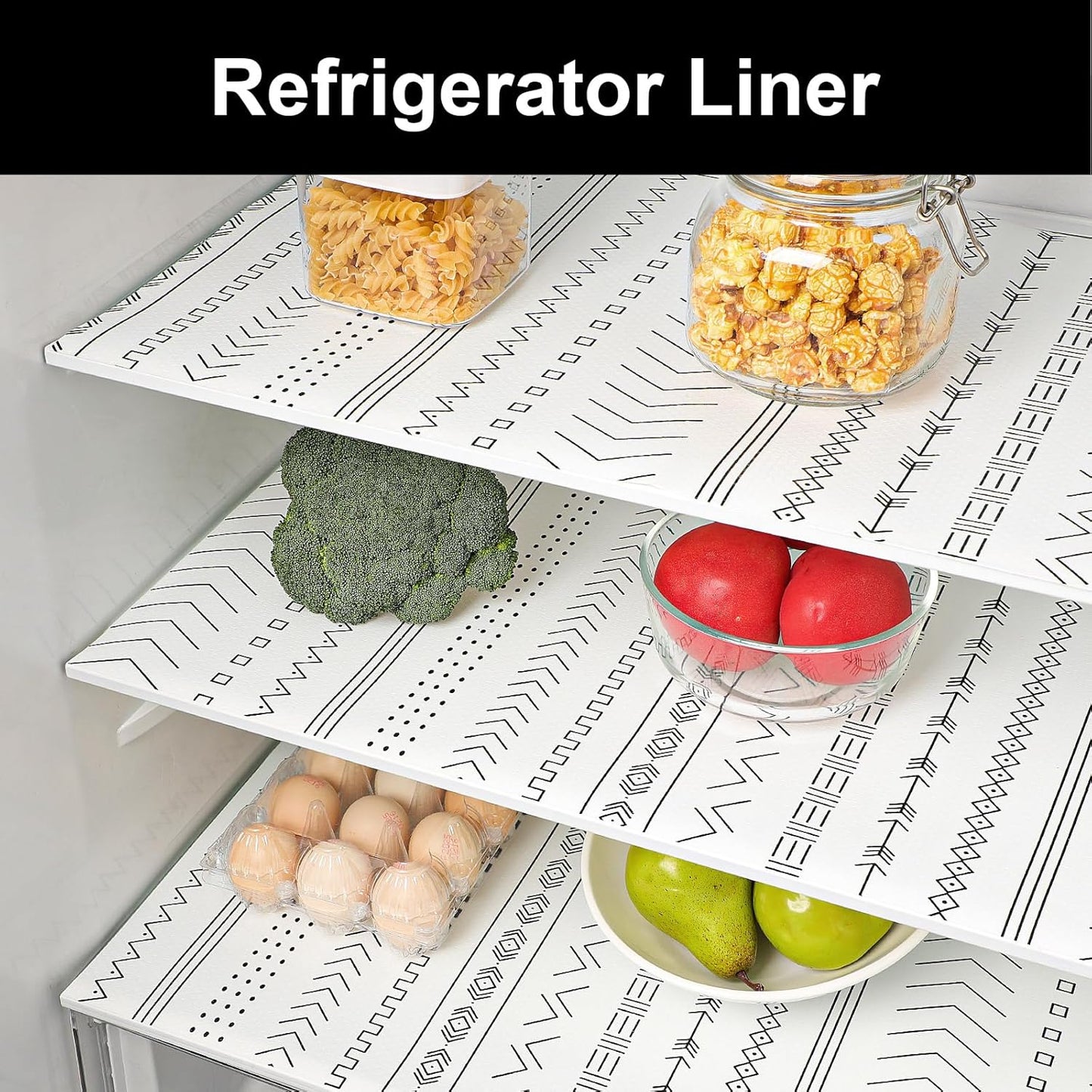 Cooyes Shelf Liner Drawer Liners, Shelf Liners for Kitchen Cabinets, Non Adhesive Cabinet Liner, EVA Waterproof Non-Slip Refrigerator Liners for Kitchen, Drawer