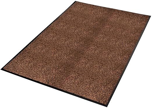 Guardian Platinum Series Indoor Wiper Floor Mat, Rubber with Nylon Carpet, 5'x12', Brown
