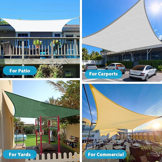 Amagenix Sun Shade Sail 7'X13' Curved Edge Outdoor Shade Canopy Dark Green Breathable 95% UV Block Shade Cloth for Patio Garden Backyard (We Make Custom Size)