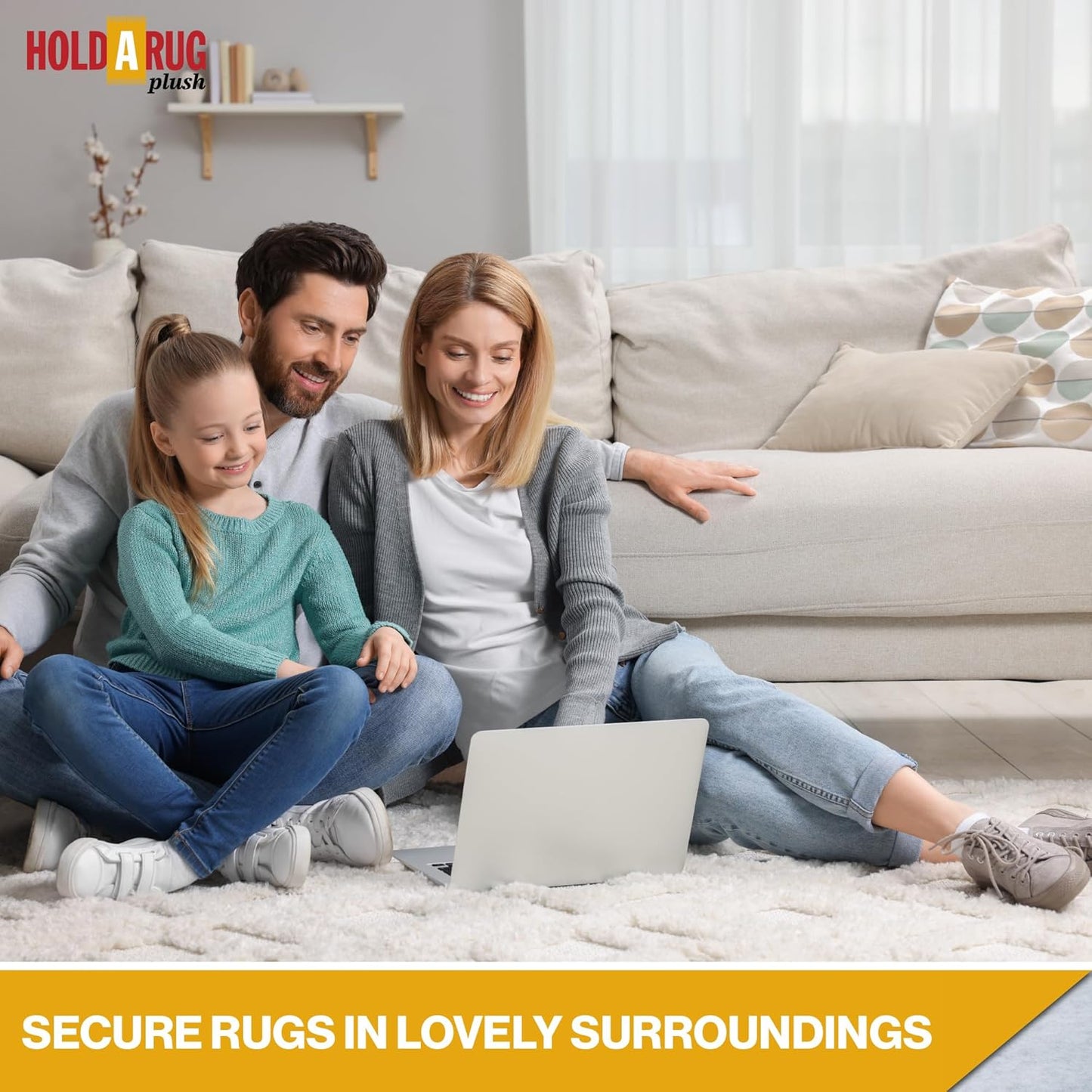 Hold-a-Rug Plush 5' Round Nonskid, Nonslip Rug Pad, Reversible Gripper, ¼ Thick, Safe for All Floors and Carpet, Keep Area Rugs Secure