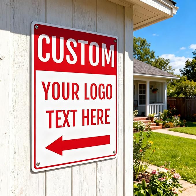 Custom Metal Sign for Door Home Office, 10x7 Inch, Rust-Free Aluminum Weather Resistant, Waterproof, Durable Ink, Easy to Mount, Outdoor Wall Display