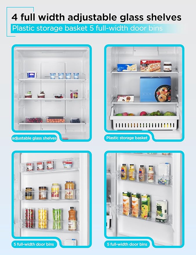 BLACK+DECKER 21.2 Cu. Ft. Convertible Freezer Refrigerator, Upright Freezer with Glass Shelves, Reversible Door, ENERGY STAR rated, Frost Free, BUC2120MS, Stainless Look