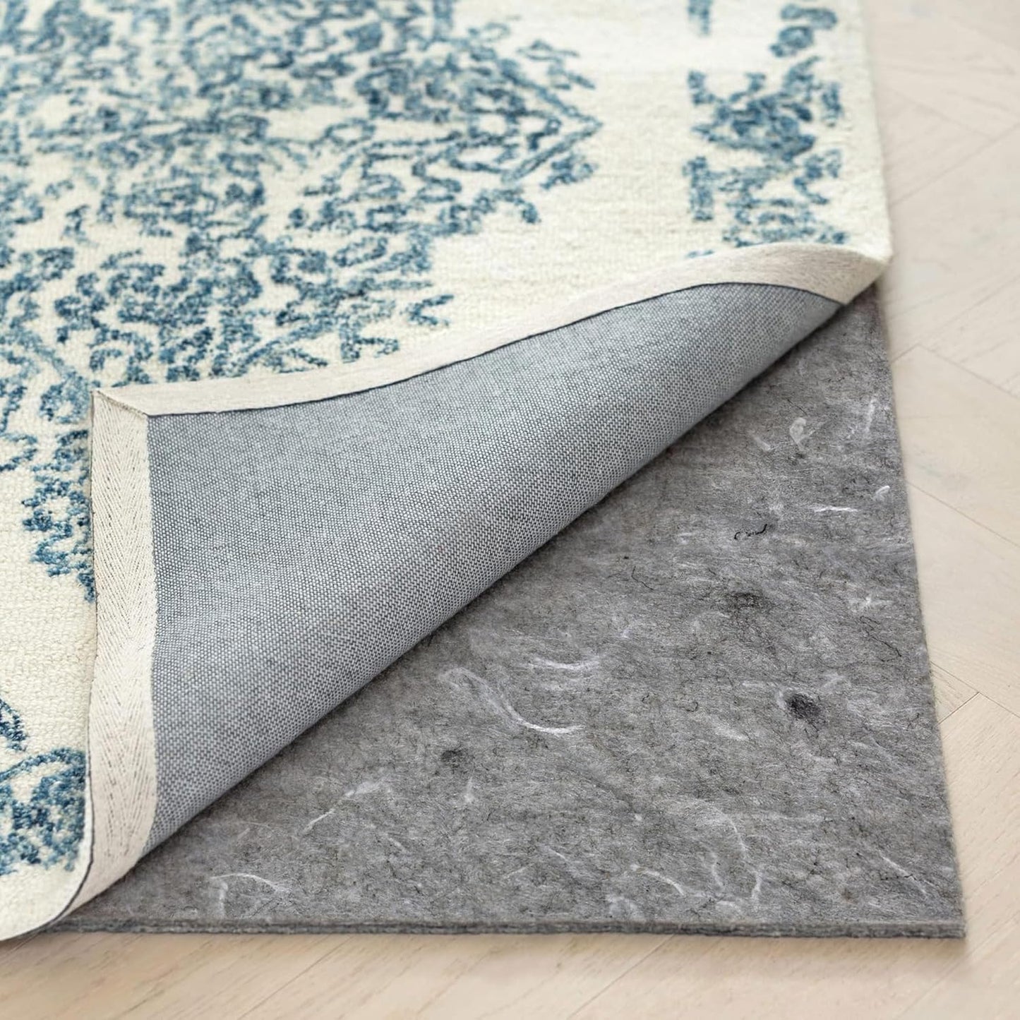 RUGPADUSA - Dual Surface - 7'10" x 10'10" - 1/8" Thick - Felt + Rubber - Non-Slip Backing Rug Pad - Adds Low-Profile Comfort and Protection