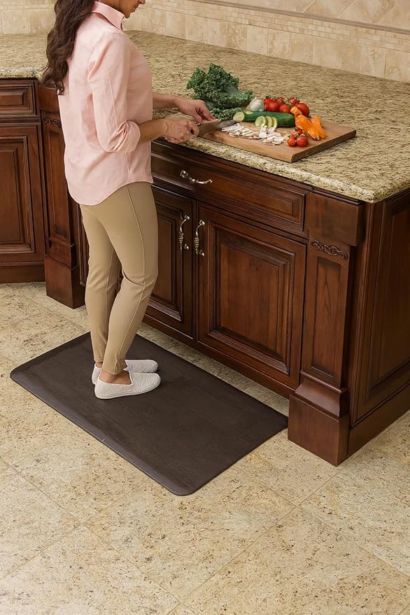 Rhino Mats, Softwoods Anti Fatigue Floor Mat, Commercial Grade Kitchen Mat, Standing Desk Mat, Office, Garage or Anywhere, Standing Comfort. (Black Walnut, 3' x 5' x 1/2")