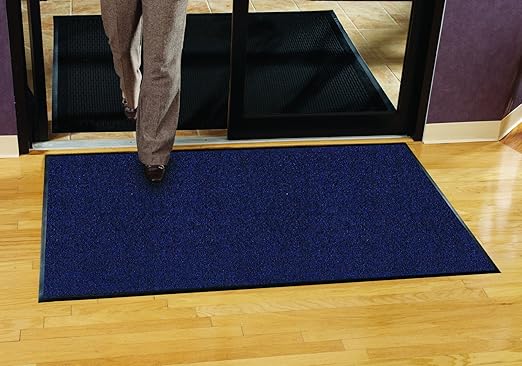 Guardian Platinum Series Indoor Wiper Floor Mat, Rubber with Nylon Carpet, 6'x6', Blue