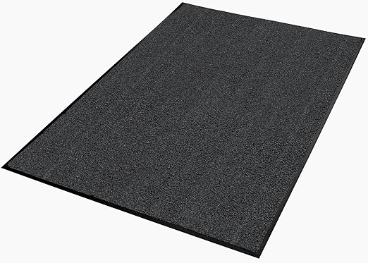 Guardian Platinum Series Indoor Wiper Floor Mat, Rubber with Nylon Carpet, 6'x8', Grey