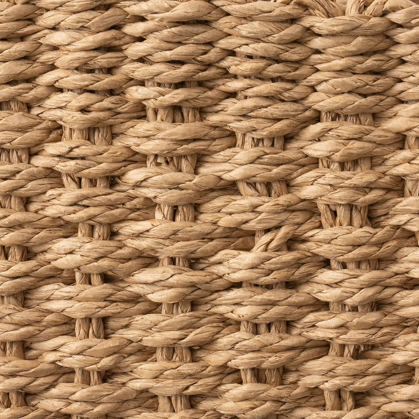 LA JOLIE MUSE Small Wicker Baskets for Organizing, Recycled Paper Rope Storage Basket Container Bins for Shelves Bathroom Cupboards Drawer, Decorative Square Basket Organizer Set of 3