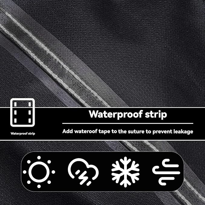 Outdoor Patio Square Table Cover 38 inch Black Heavy Duty Waterproof Cover for Square Slatted Tabletop