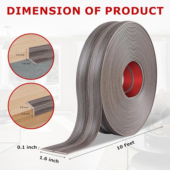 Flexible Wall Corner Protector Moulding Trim Peel and Stick Wall Corner Guards Edge Protector Self Adhesive Molding Trim Strip for Edge Ceiling (Brown Walnut Wood Grain, 1.6 in x 10 Ft)