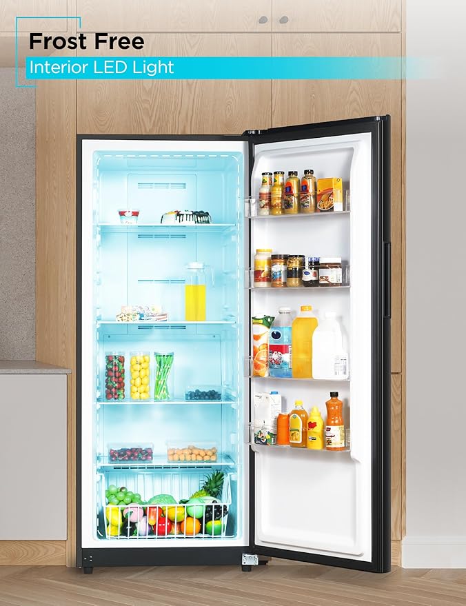 BLACK+DECKER 14 Cu. Ft. Convertible Freezer Refrigerator, Upright Freezer with Glass Shelves, ENERGY STAR rated, Frost Free, BUC1400XB, Black