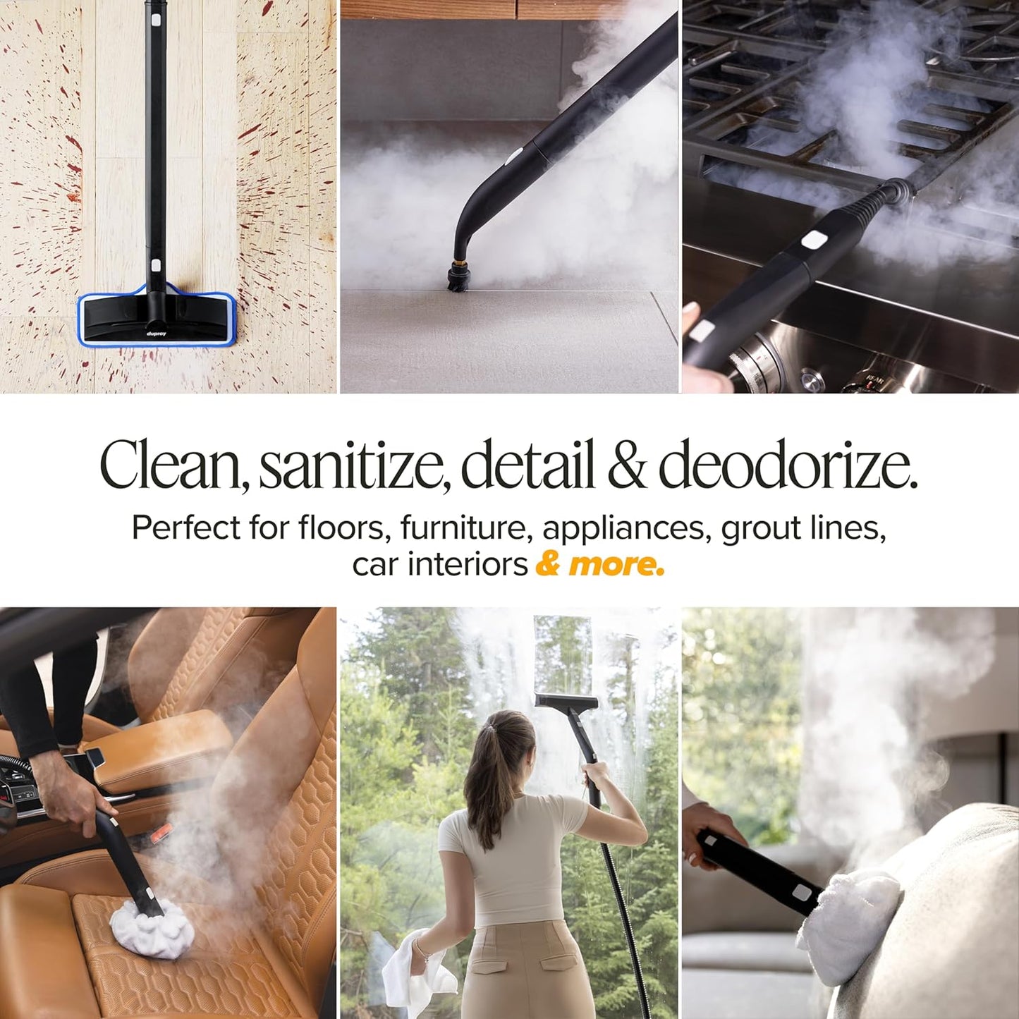 Dupray Neat Plus Steam Cleaner with 18-Piece Accessory Kit (incl. the Awesome Bag) A powerful multi-purpose steamer. *Kills 99.9% of Bacteria & Viruses