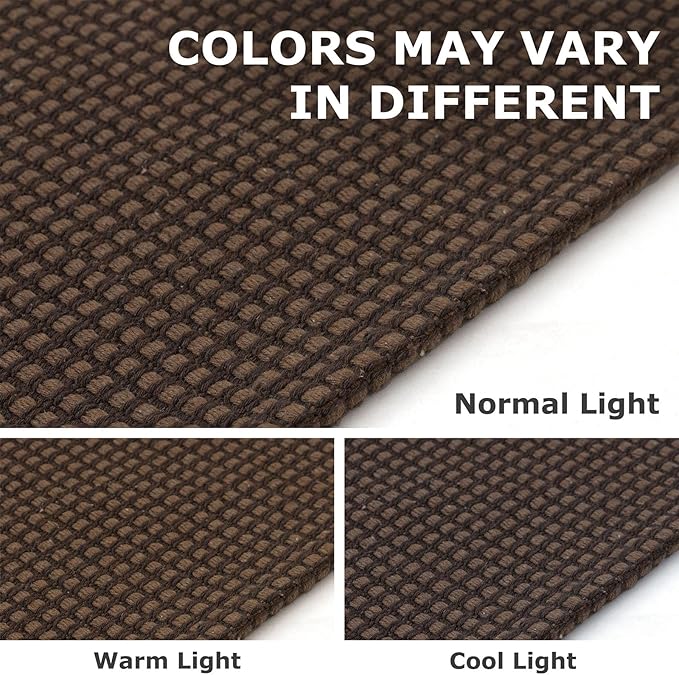 IOHOUZE Washable Exrea Long Hallway Runner Rug 3x18 Non Slip Rubber Backed Kitchen Runner Entryway Runner Indoor, Woven Rugs Floor Carpet for Kitchen Hall Entryway Stair, Brown