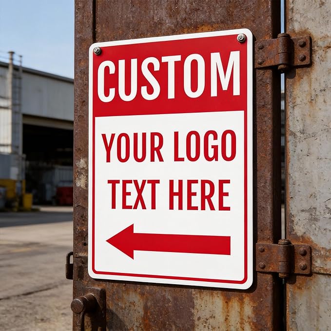 Custom Metal Outdoor Sign for Home Office Business Use, 16x12 Inch, Rust-Free Aluminum Weather Resistant, Waterproof, Durable Ink, Easy to Mount