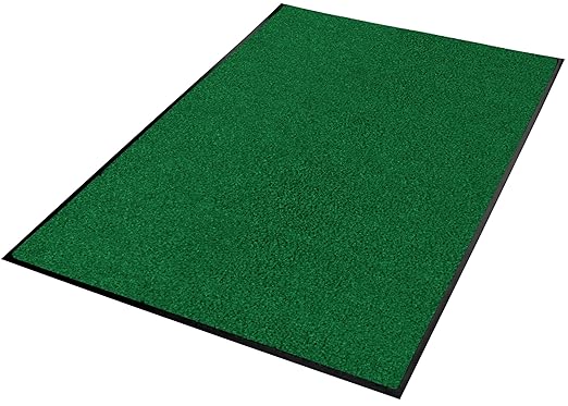 Guardian Platinum Series Indoor Wiper Floor Mat, Rubber with Nylon Carpet, 3'x8', Green