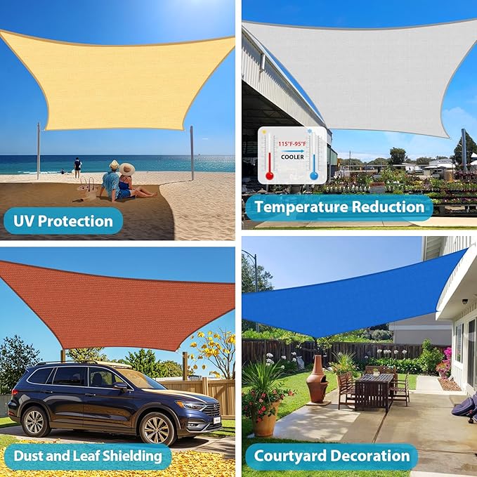 Amagenix Sun Shade Sail 12'X30' Curved Edge Outdoor Shade Canopy Dark Green Breathable 95% UV Block Shade Cloth for Patio Garden Backyard (We Make Custom Size)