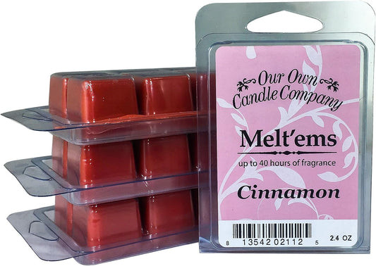 Our Own Candle Company Premium Wax Melt, Cinnamon, 6 Cubes, 2.4 oz (4 Pack)