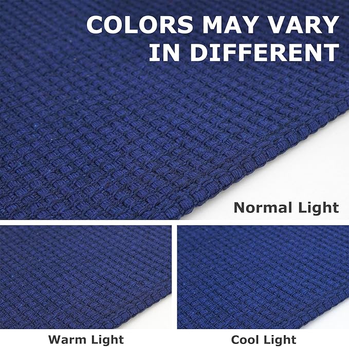 IOHOUZE Washable Area Rug 6x9 Non Slip Rugs for Living Room, Dining Room Rugs Bedroom Rug, Woven Braided Indoor Floor Carpet for Living Room Nursery Office, Royal Blue/Navy