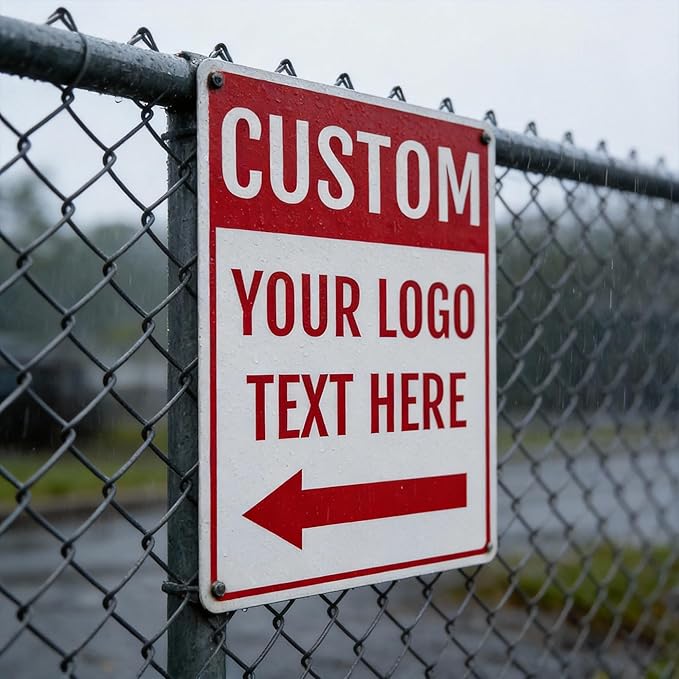 Large Custom Outdoor Metal Sign for Business Shop Wall Display, 24x18 Inch, Rust-Free Aluminum Weather Resistant, Waterproof, Durable Ink, Easy to Mount