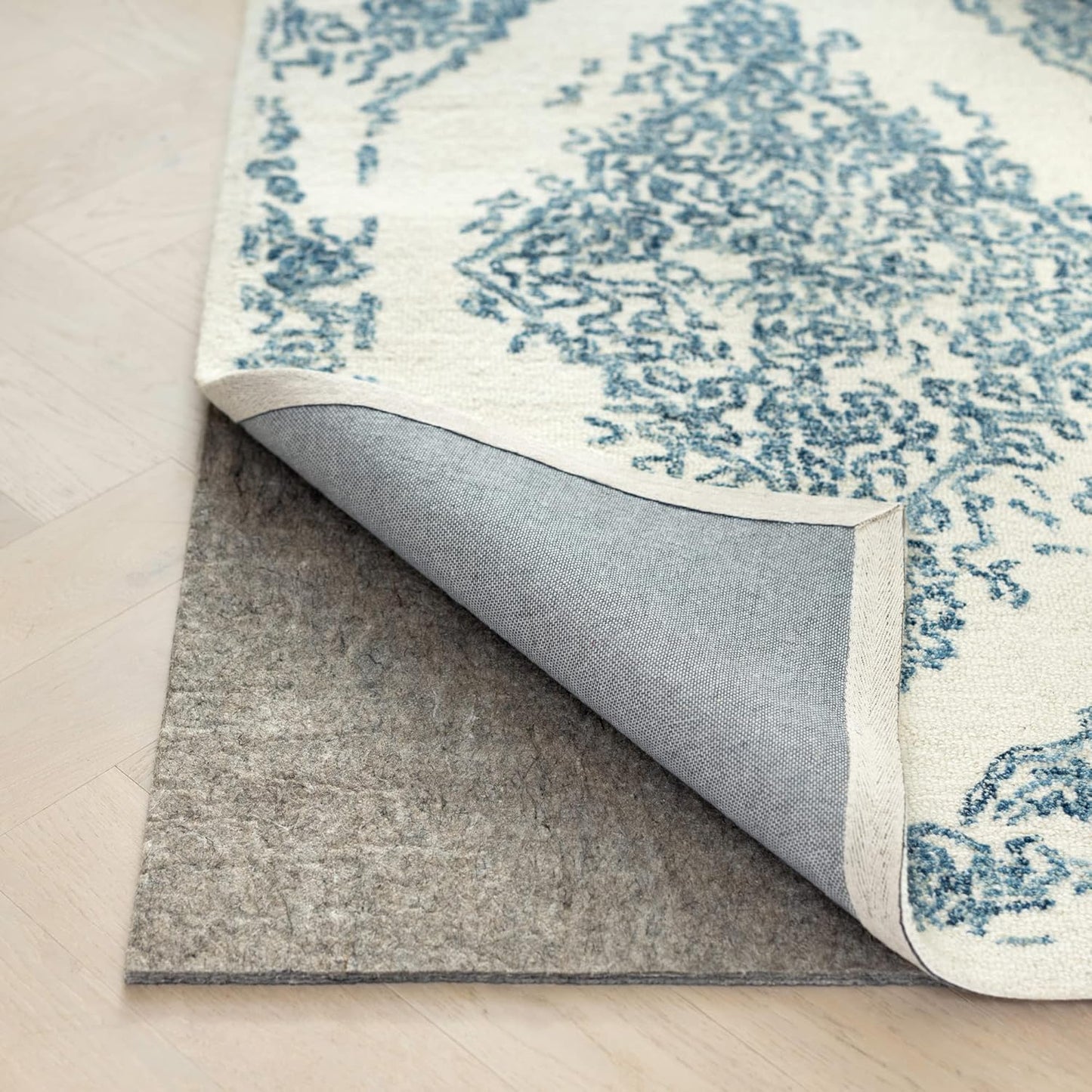 RUGPADUSA - Dual Surface - 9'x13' - 3/8" Thick - Felt + Rubber - Enhanced Non-Slip Rug Pad - Adds Comfort and Protection - for Hard Surface Floors