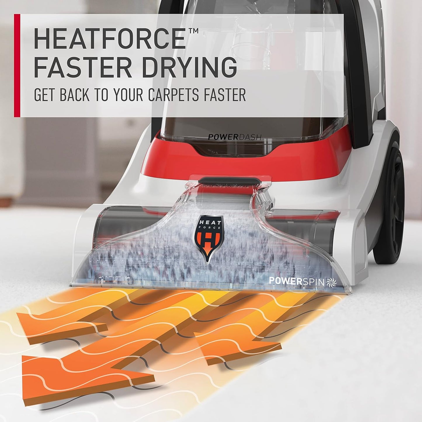 Hoover PowerDash Pet+ Compact Carpet Cleaner Machine, Lightweight Carpet Shampooer Machine, Pair with a Hoover Carpet Cleaner Solution for a Bright, Refreshed Home