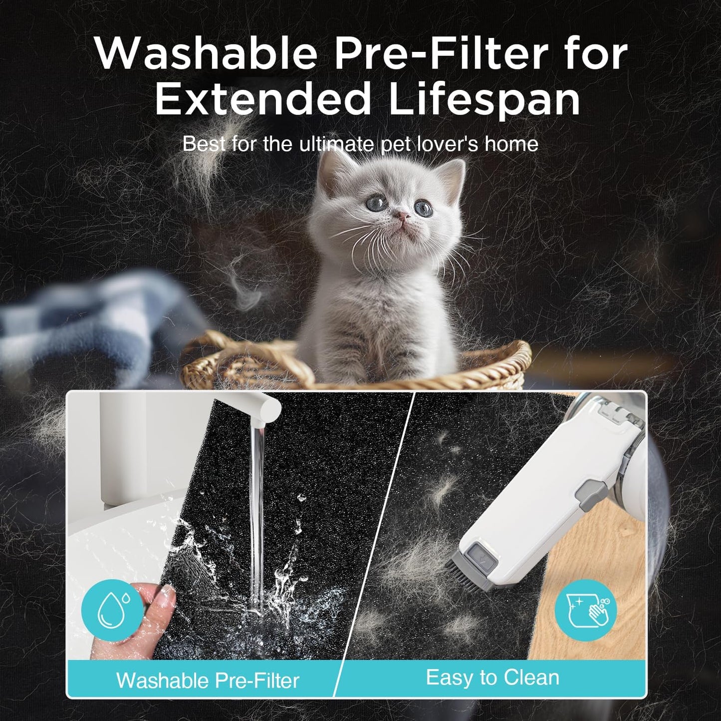 Air Purifiers for Home Large Room Up to 2590 ft² with PM 2.5 Display Air Quality Sensor, DBFIT H13 HEPA Air Purifier with Washable Filter, Auto Mode, Air Cleaner for Smoke Dust Pollen Pets Hair Odor