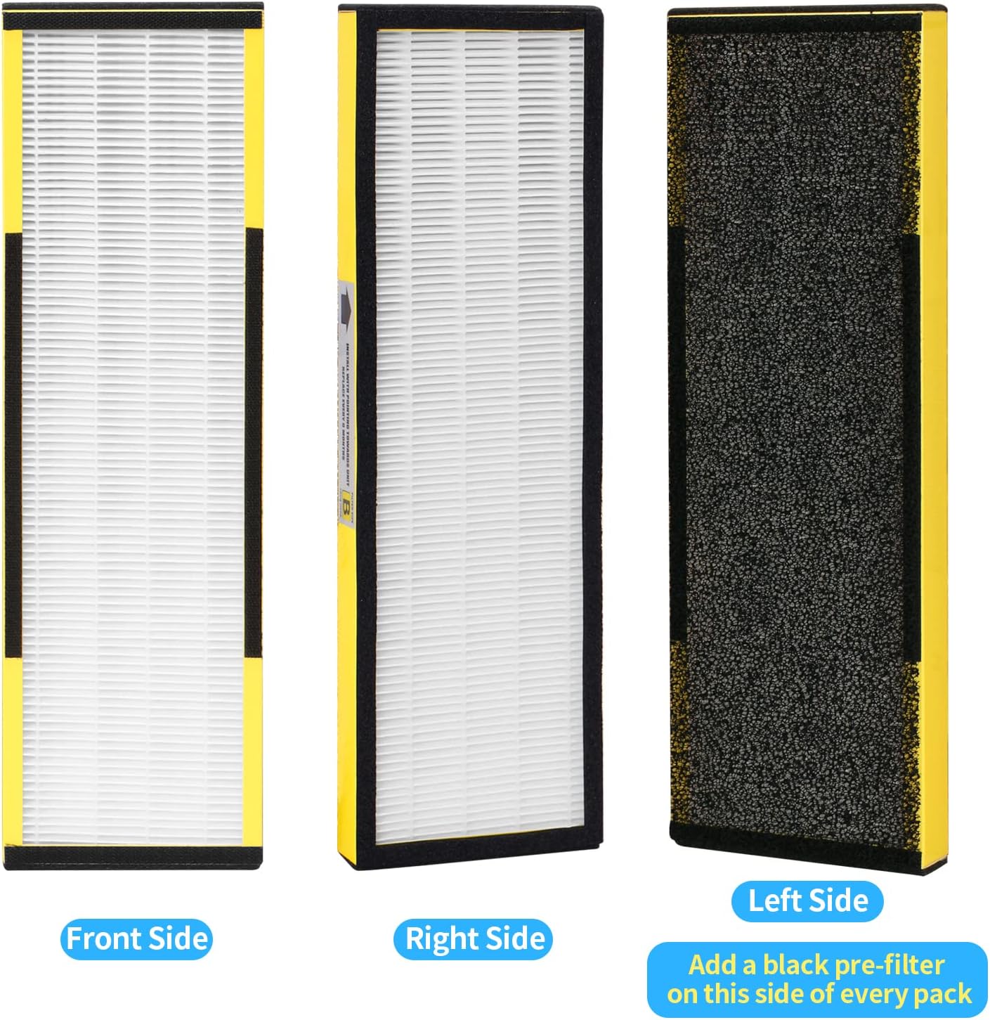 6 Packs FLT4825 H13 True HEPA Replacement Filter B Compatible with AC4300BPTCA, CDAP4500BCA, AC4825, AC4850PT, AC4820, AP2200CA Air Cleaner Purifier