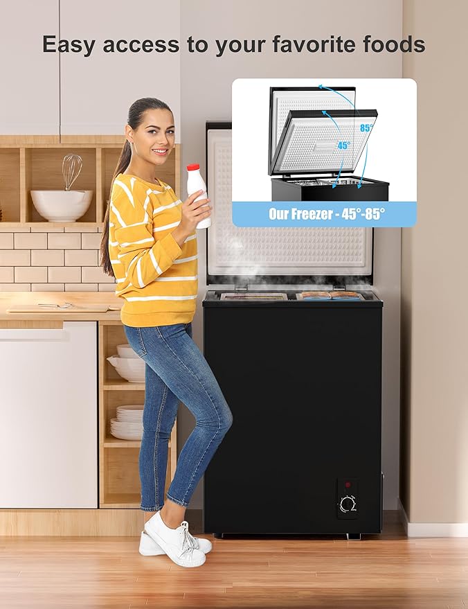 Bodacious Ultra Quiet Deep Freezer – 5.0 Cu Ft, Compact Design, Fast Freeze, Low Power Consumption, Ideal for Home, Restaurant & Small Shops